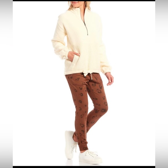 NWT Splendid Long Sleeve Tie Hem Quarter Zip Pullover size XS - Picture 2 of 10